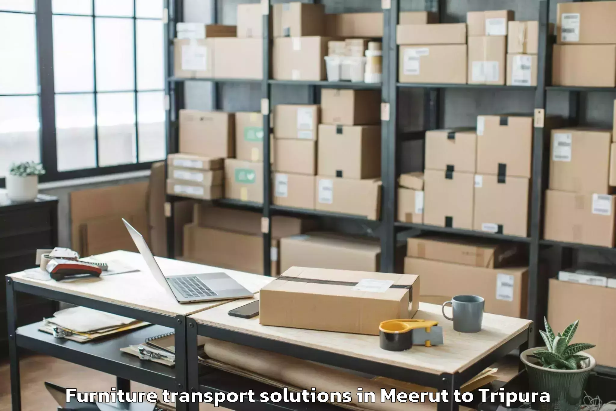 Book Meerut to Jampuii Hills Furniture Transport Solutions